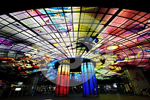 Glass masterpiece on the roof of Meilidao station in Kaohsiung ,Taiwan photo