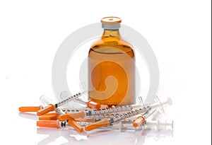 Glass Medicine Vials botox and syringes photo
