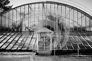 Glass and metal greenhouse in Galicia Spain