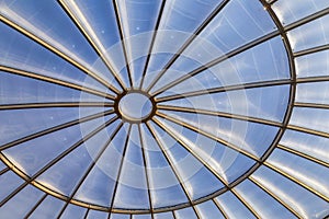 Glass metal roof structure