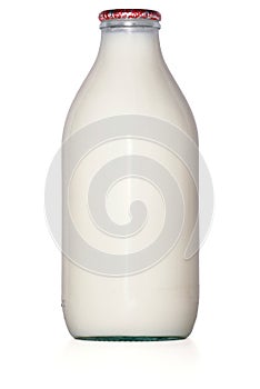 Glass milk bottle