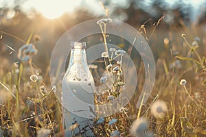Glass milk bottle, milk and dairy, drink, food and meal