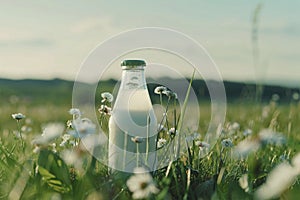 Glass milk bottle, milk and dairy, drink, food and meal