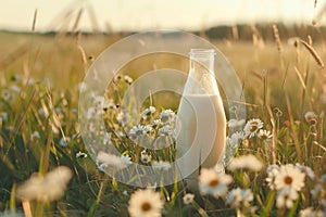 Glass milk bottle, milk and dairy, drink, food and meal