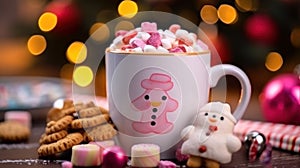 Glass of milk and cookies. Christmas Concept With a Copy Space.