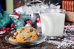 A glass of milk and cookies for Santa