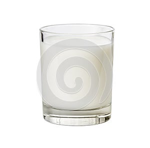 Glass of milk isolated on white photo