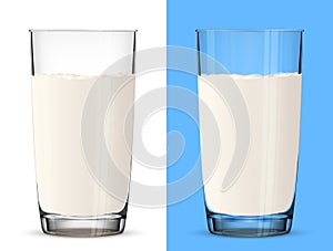 Glass of milk isolated on white background photo