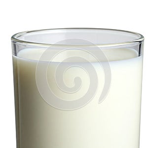 A glass of milk isolated on a white background photo