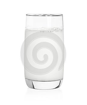 Glass of milk isolated on white with clipping path