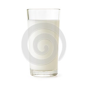 Glass of milk isolated on white with clipping path