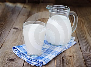 Glass of milk and jug