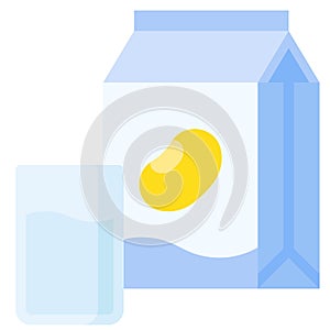 Glass of milk and soymilk carton icon