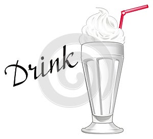 Glass of milkshake drink