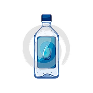 glass mineral water bottle cartoon vector illustration