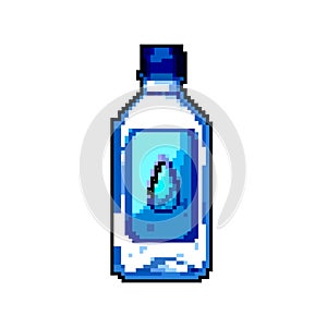 glass mineral water bottle game pixel art vector illustration