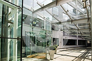 Glass modern office building