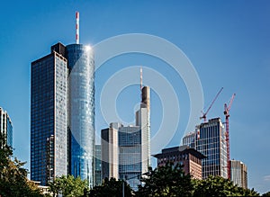 Glass modern skyscrapers of Frankfurt am Main