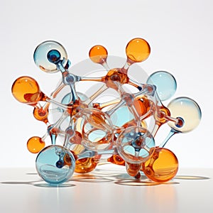 Glass Molecular Structure Sculpture: Human Connections And Precarious Balance