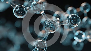 glass molecule structure teal background