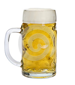 Glass mug of lager beer