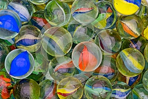 Glass multi coloured marbles