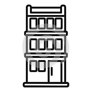 Glass multistory building icon outline vector. Street front mall