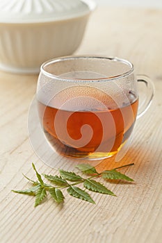 Glass with Neem tea