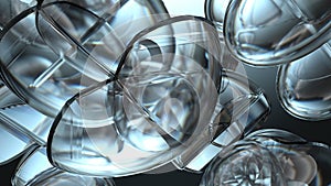 Glass Object Organic Clear Refraction and Reflection Beautiful Elegant Modern 3D Rendering Abstract Background