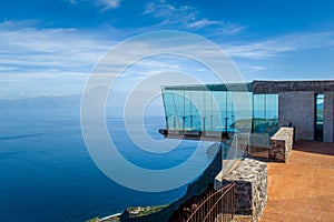 Glass observation tower at mountains. La Gomera