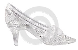 Glass one shoe isolated on white