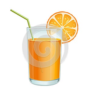 Glass with orange juice