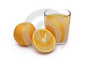 Glass of orange juice with clipping path