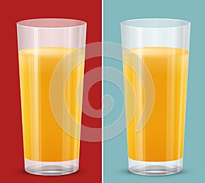 glass of orange juice isolated