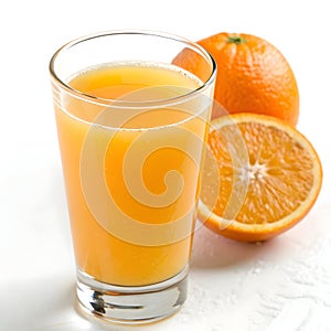 A glass of orange juice isolated photo