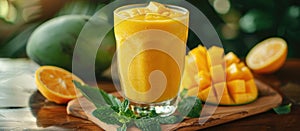 Glass of Orange Juice With Sliced Oranges