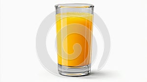 Glass of Orange Juice on White Background
