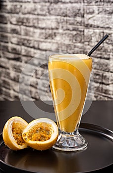 glass of passion fruit juice