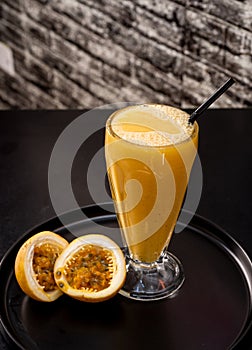 glass of passion fruit juice