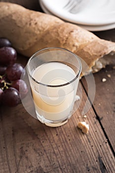 Glass of Pastis with Bread