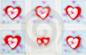 Glass patterned ,beautiful color blur heart background