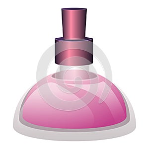 Glass perfume bottle icon, cartoon style