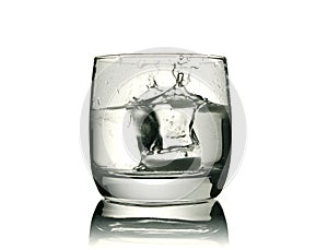 Glass with a piece of ice