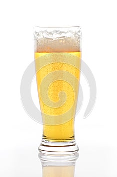 Pilsner Glass with a sip missing photo