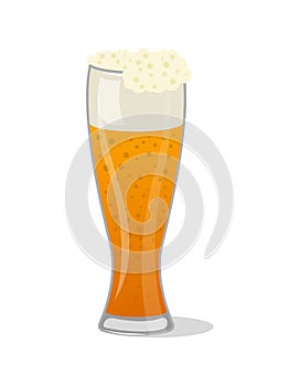 Glass pint tankards of frothy beer isolated icon photo