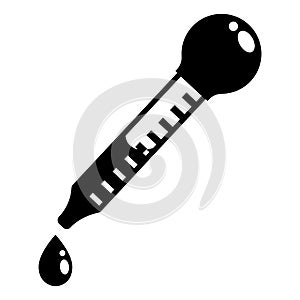 Glass pipette icon, simple style