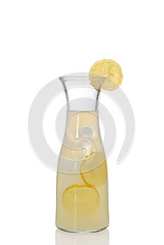 Glass pitcher of lemonade