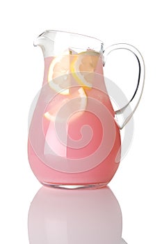 Glass Pitcher Of Pink Lemonade