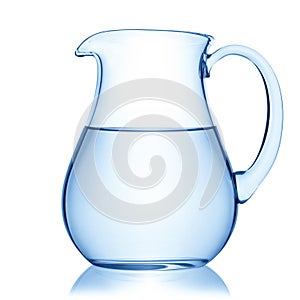 Glass pitcher of water.