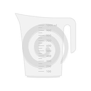 Glass or plastic empty measuring cup for prepare and mixing